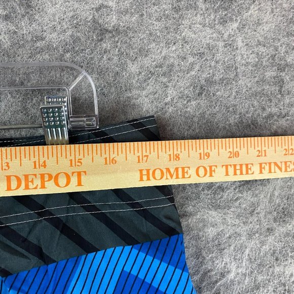 Molokai Board Shorts Size 36 Men's 100% Polyester Adults Blue Striped 2 - Picture 3 of 7